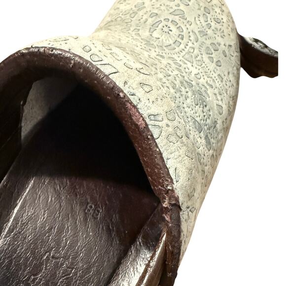 Dansko 7.5/8 XP Professional Tooled Leather Clog Slip On Lace Slip Proof Blue 38 - Picture 8 of 8